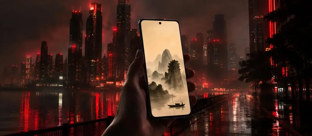 黄果剧场 APP 夜间界面与灯笼意象背景图